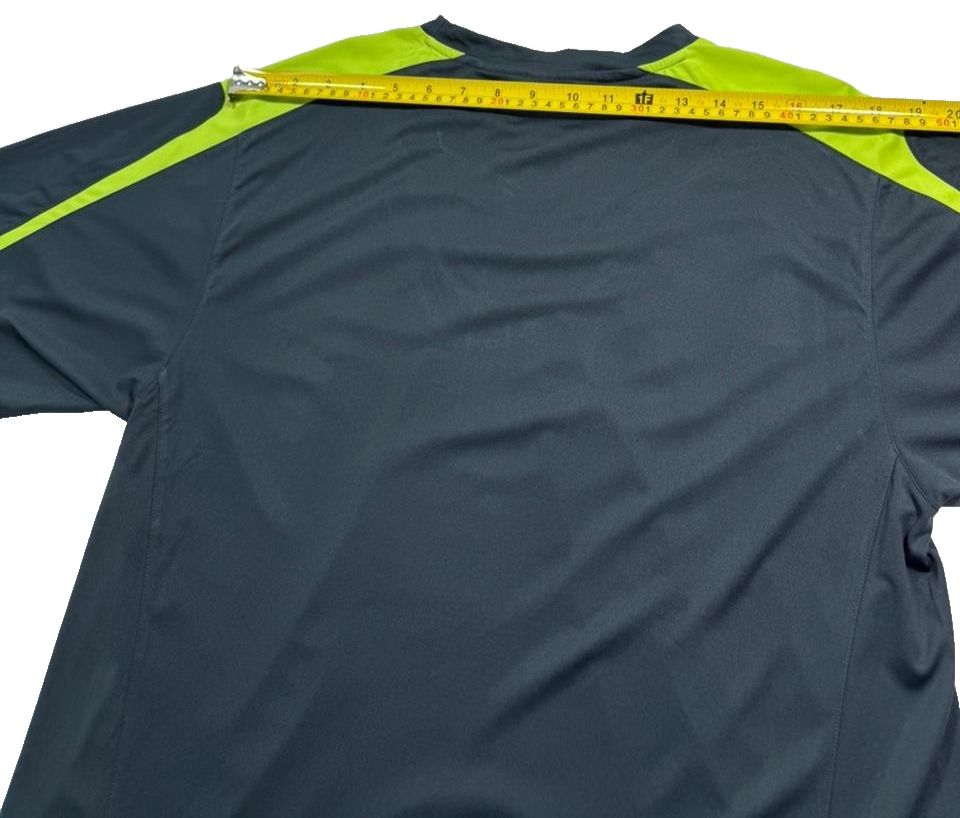 Puma Men's Training T-Shirt Black & Lime Green Gradient Halftone Soccer Jersey L