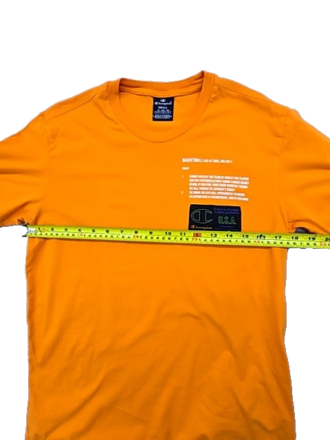 Champion Men's Orange Short Sleeve T-Shirt Small 100% Cotton Tagless