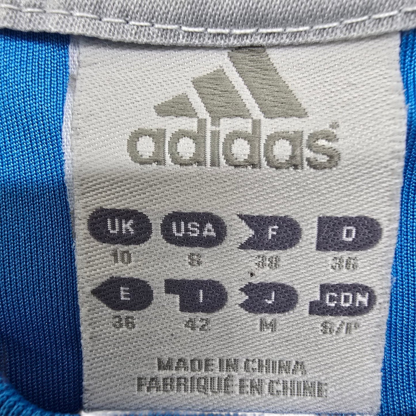 Adidas Unisex Blue White Mesh Jersey Size F Relaxed Fit