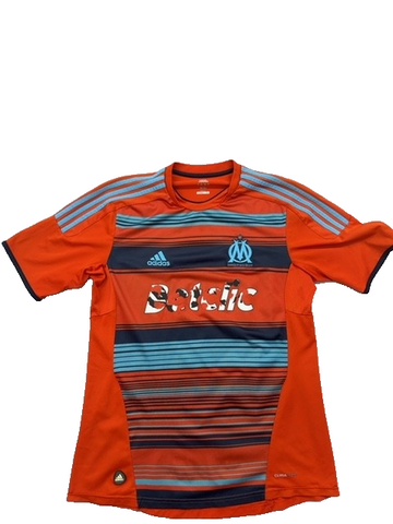 Adidas Men's XL Orange Soccer Jersey Striped Climalite Short Sleeve