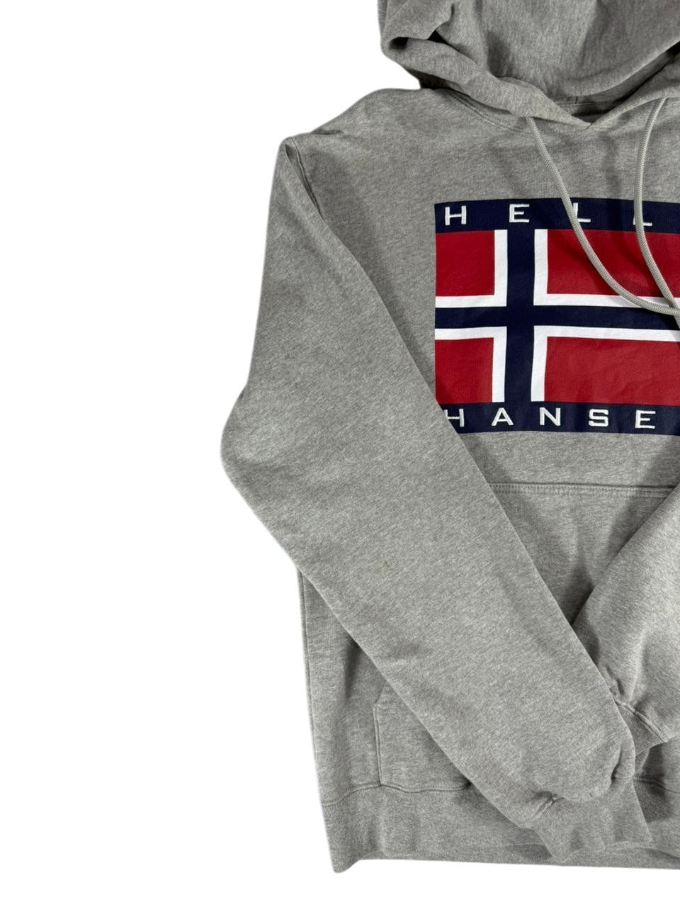 Helly Hansen Logo Hoodie Sweatshirt Grey Size XS Pullover