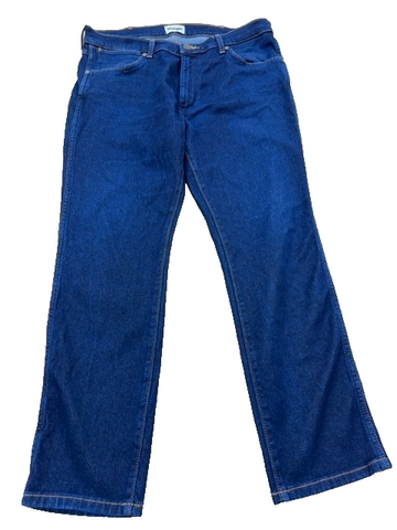 Wrangler Men's Blue Straight Denim Jeans W36 L30 Regular Fit
