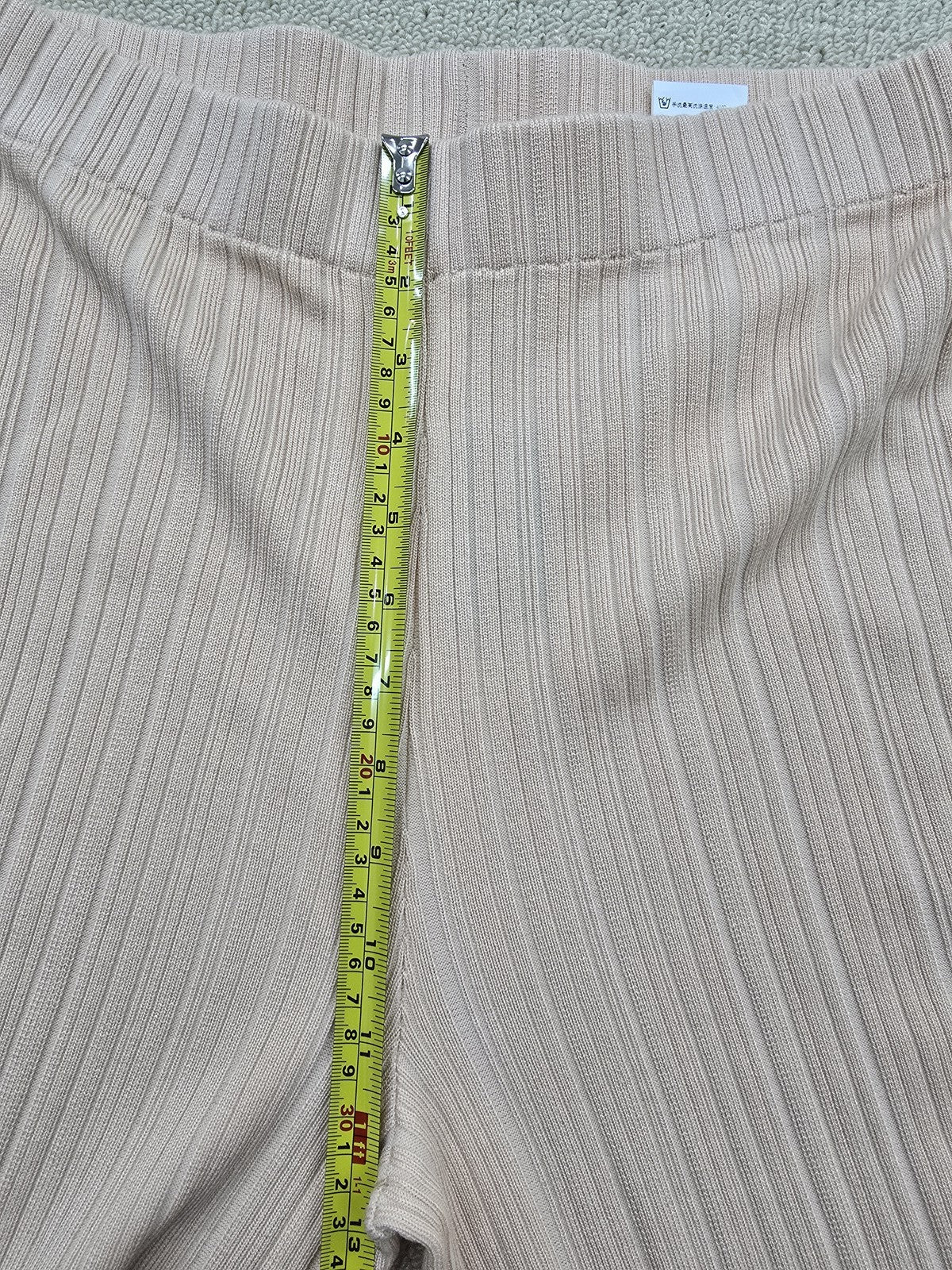 Maje Wide-Leg Knitted Pants FR 40 Rose Pale High Waist Stretch NWT