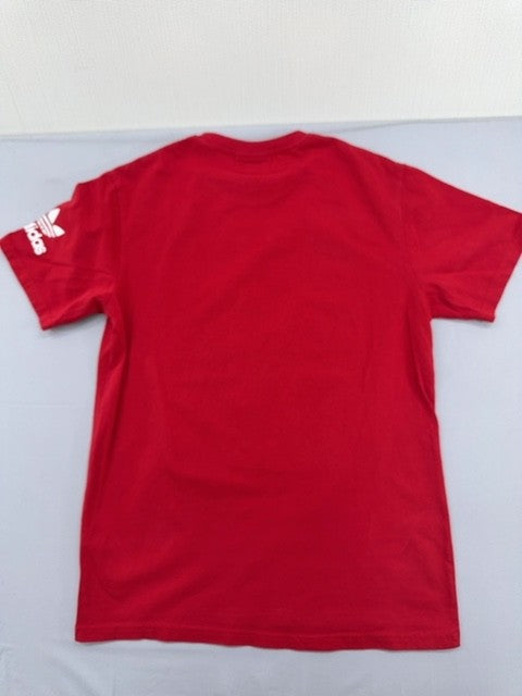 Adidas Women XL Red Floral Short Sleeve Cotton Crewneck T-Shirt