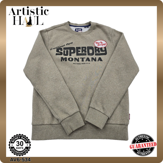Superdry Men's Gray Sweatshirt – Size M, Montana Crewneck montana crewneck