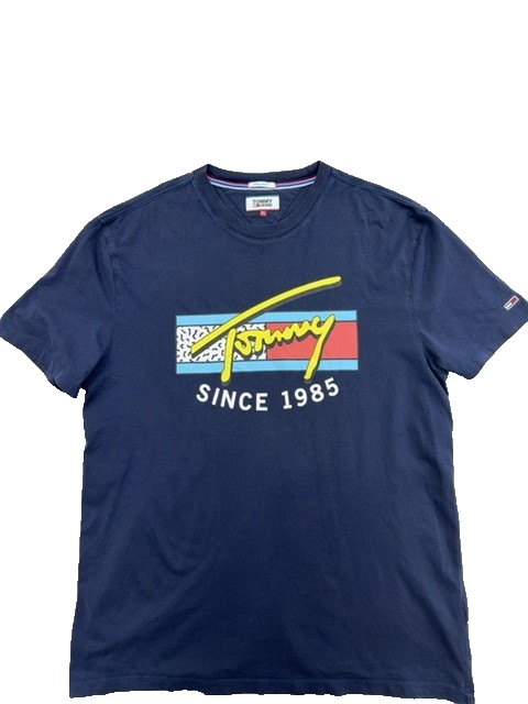 Tommy Hilfiger Navy XL Cotton Short Sleeve Crew Neck T-Shirt
