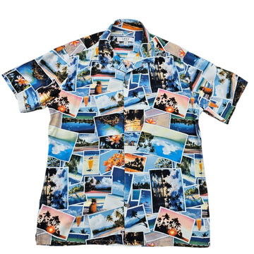 Smog Men's Multicolor Short Sleeve Camp Collar Shirt Size M