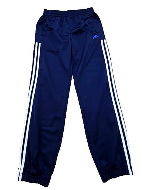 Adidas Men's Navy Track Pants – Size L, Striped