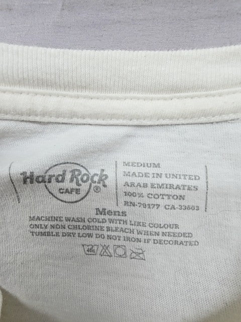 Hard Rock Cafe Men's White Cotton T-Shirt Medium Short Sleeve