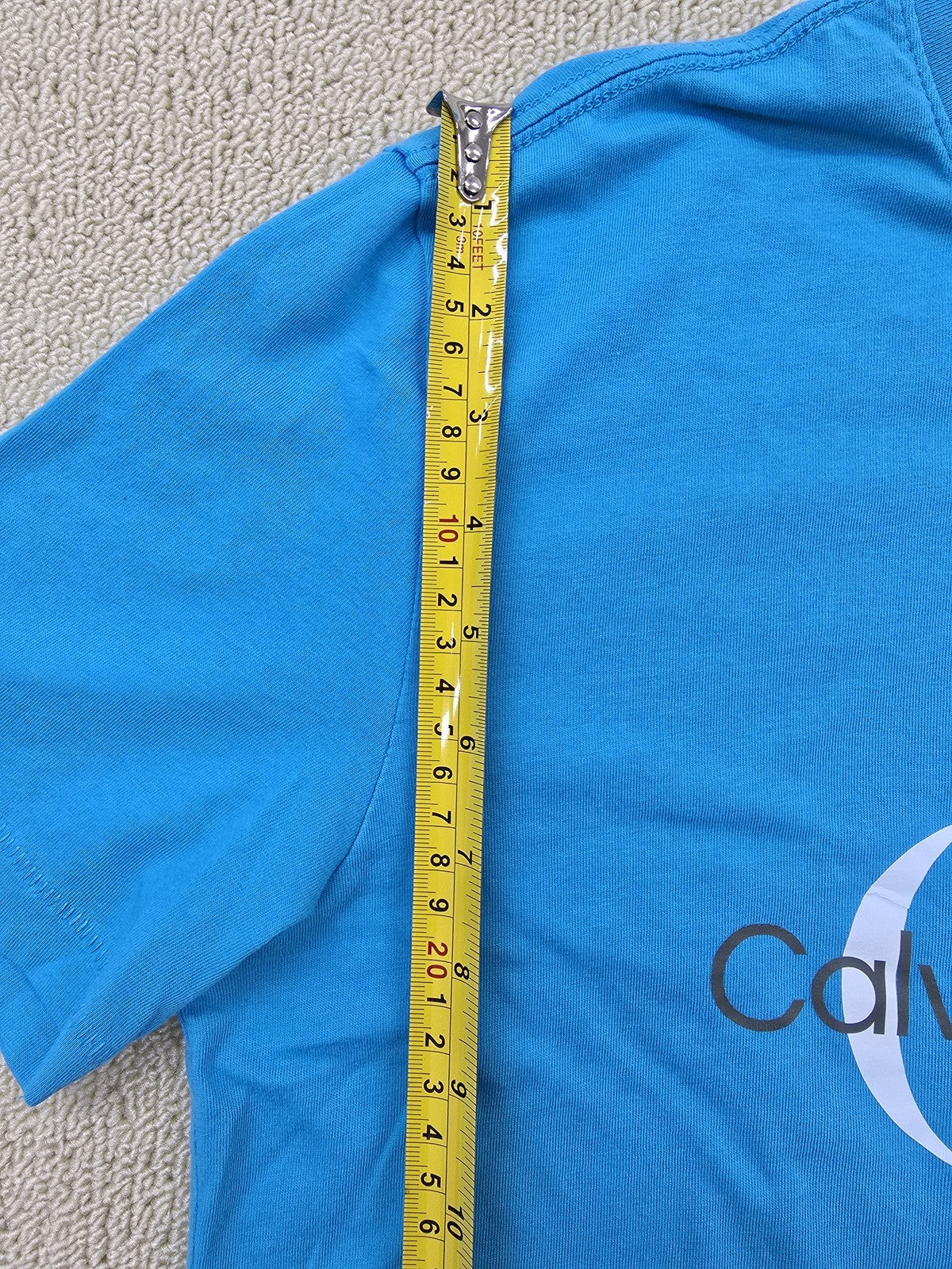 Calvin Klein Jeans Men's Blue Cotton Logo Crewneck T-Shirt M Short Sleeve