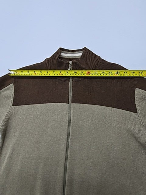 Quiksilver Men Brown Colorblock Zip-Up Sweater Size M Regular Condition