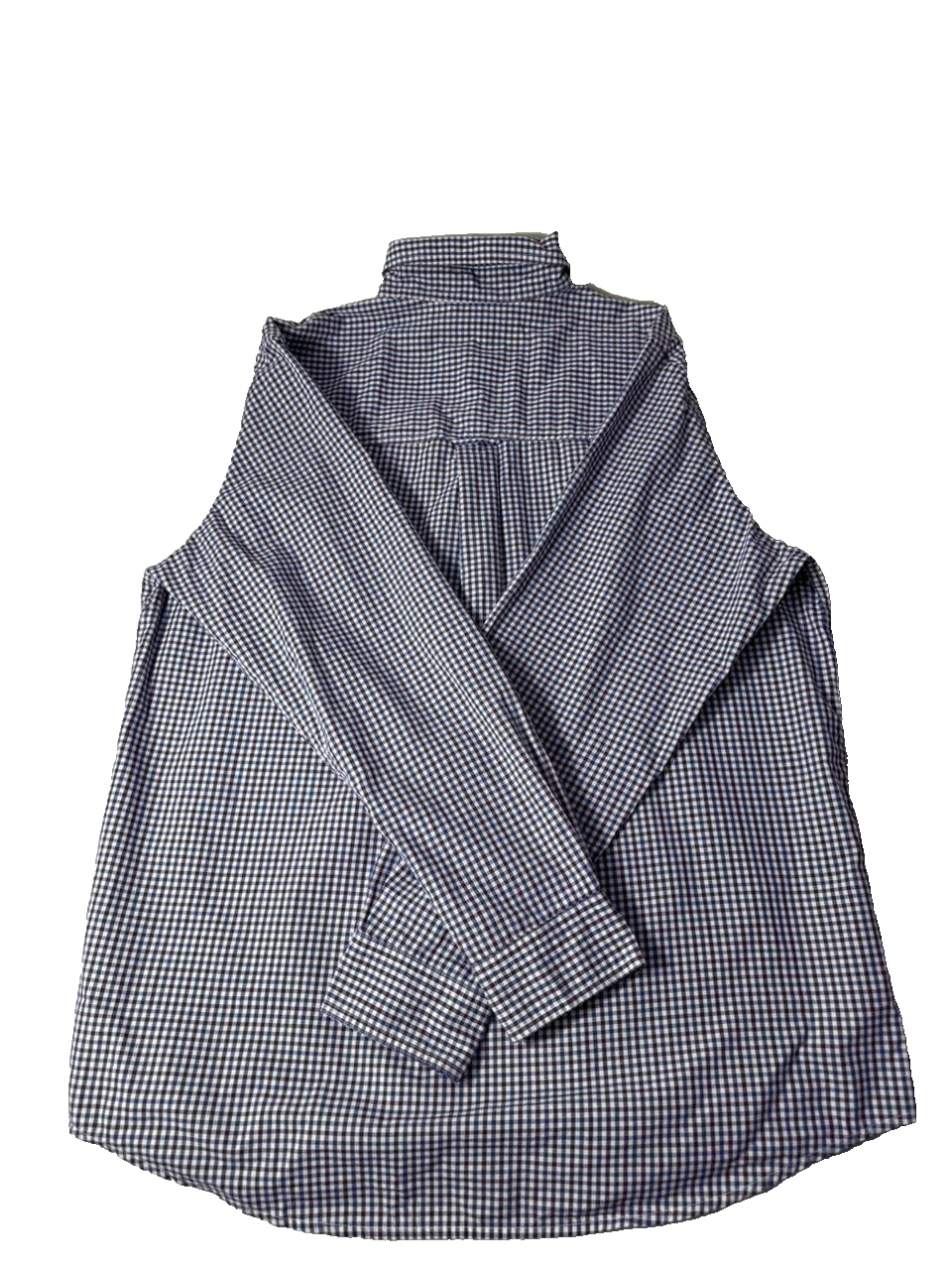 Chaps Men's Large Button Down Shirt Purple White Gingham Easy Care
