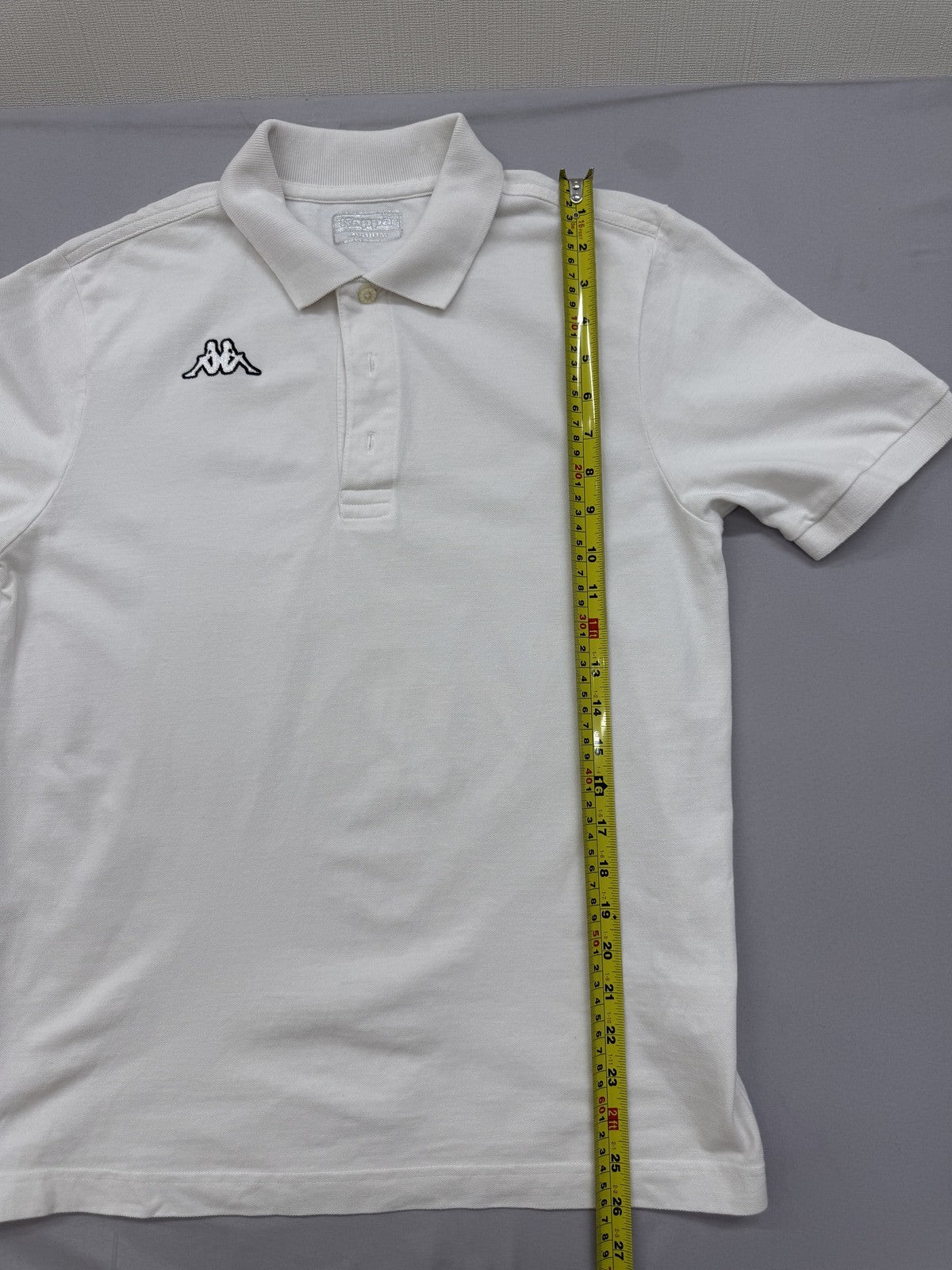 Kappa Men's White Polo Shirt Medium Short Sleeve 100% Cotton Button