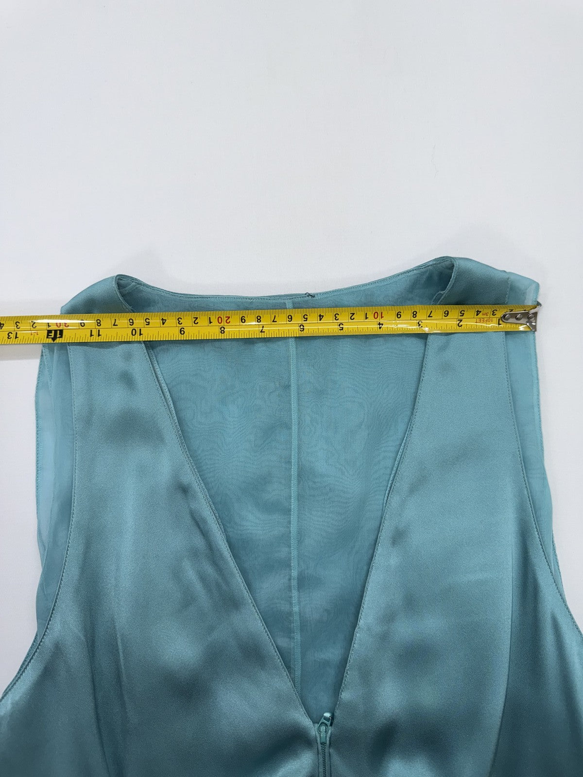 Giorgio Armani Women’s Teal Silk Sleeveless Blouse EU 40