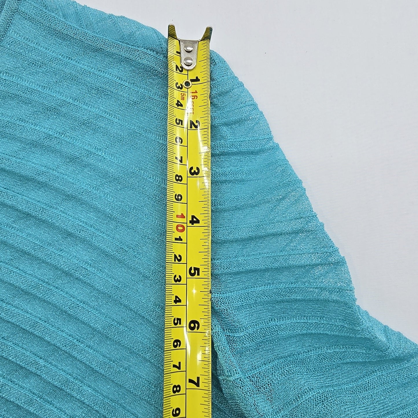 GIORGIO ARMANI Women's Turquoise Asymmetrical Long Sleeve Top EU 40