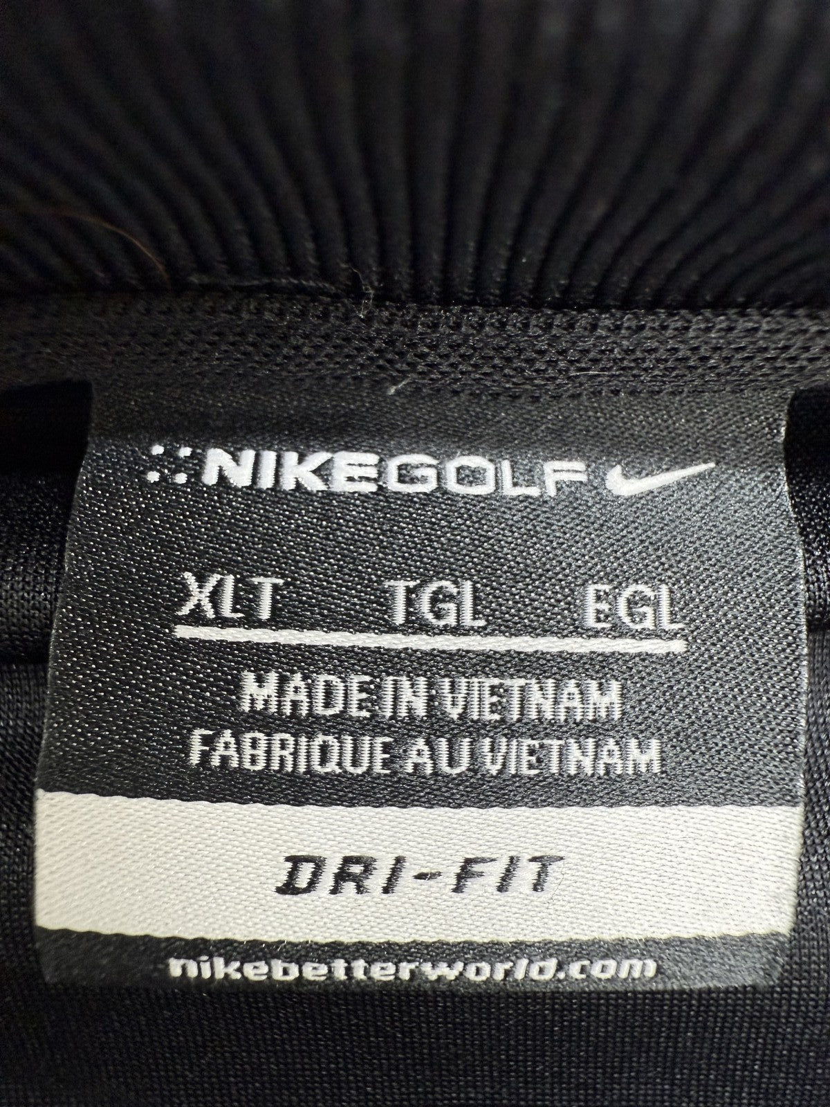 Nike Men's XL Black Dri-FIT Golf Polo Shirt Short Sleeve