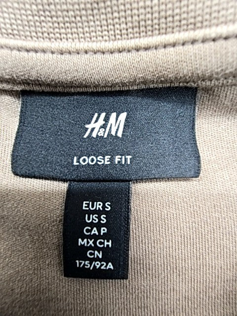 H&M Boys Brown Loose Fit T-Shirt Crew Neck Size Regular Used