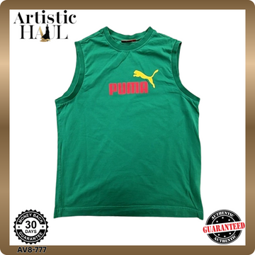 Puma Green L Sleeveless Training Tank Top Crew Neck Unisex L