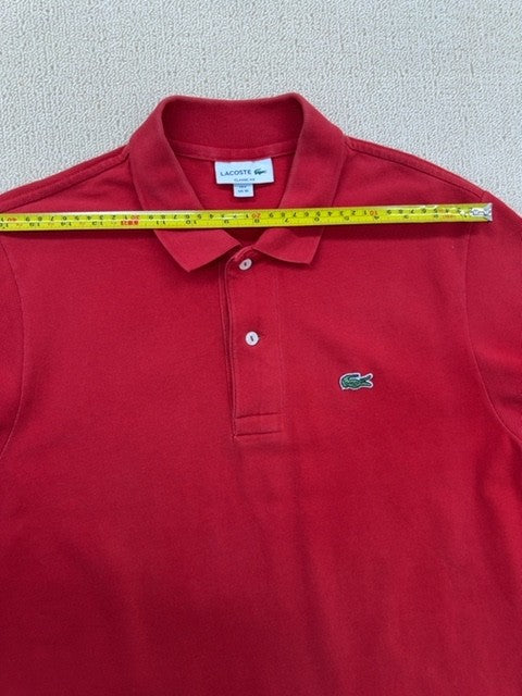 Lacoste L.12.12 Red Cotton Polo Shirt Men M Short Sleeve Croc NWT