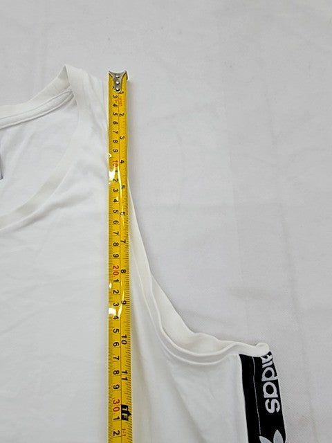 Adidas Men's White L Tank Top Athletic Sleeveless Cotton Blend