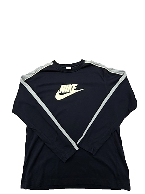 Nike Unisex Long Sleeve Striped Fleece Sweatshirt Black XL