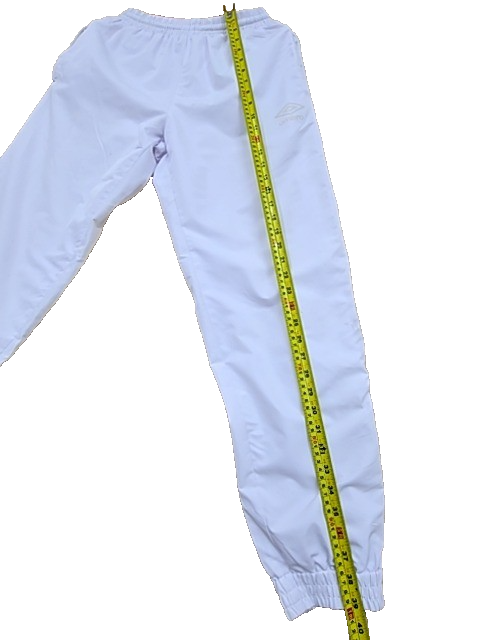 Umbro Men's White Nylon Track Pants S Relaxed Fit Tapered