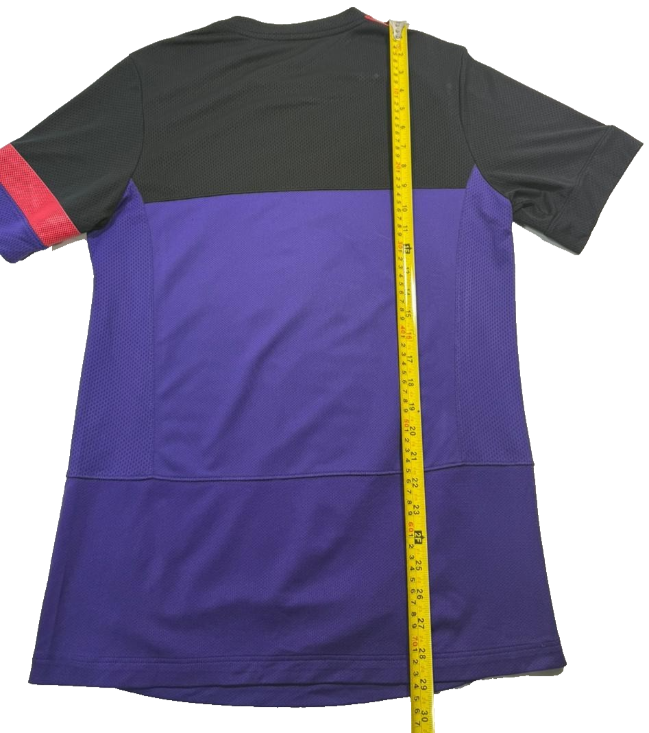 Nike Arsenal Purple Black Striped Training Shirt Fly Emirates Soccer Jersey S/M