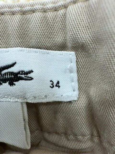 Lacoste Women's Vintage Beige Chino Pants Sz 34x32 Slim Fit France