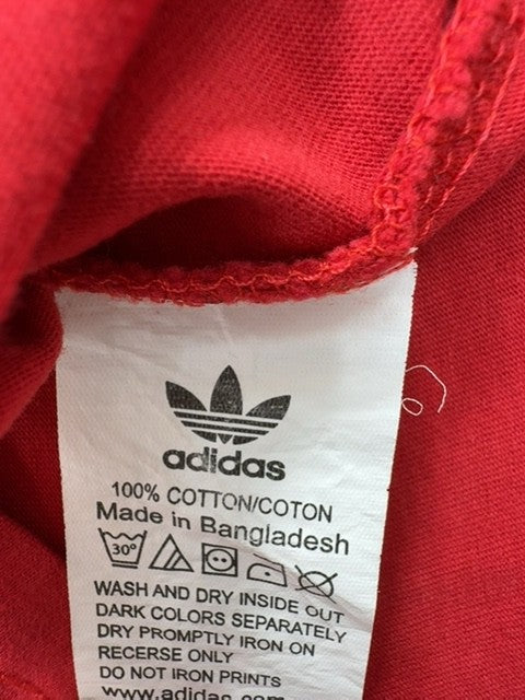 Adidas Women XL Red Floral Short Sleeve Cotton Crewneck T-Shirt