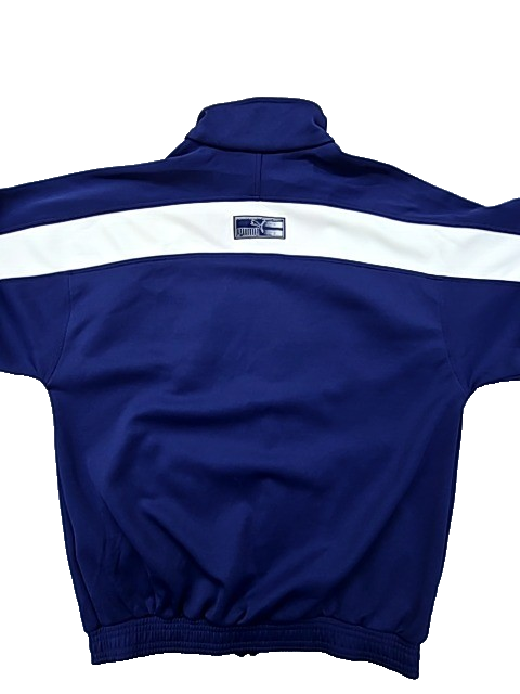Retro Puma Men's Navy Jacket – Size XS, Colorblock, Full Zip