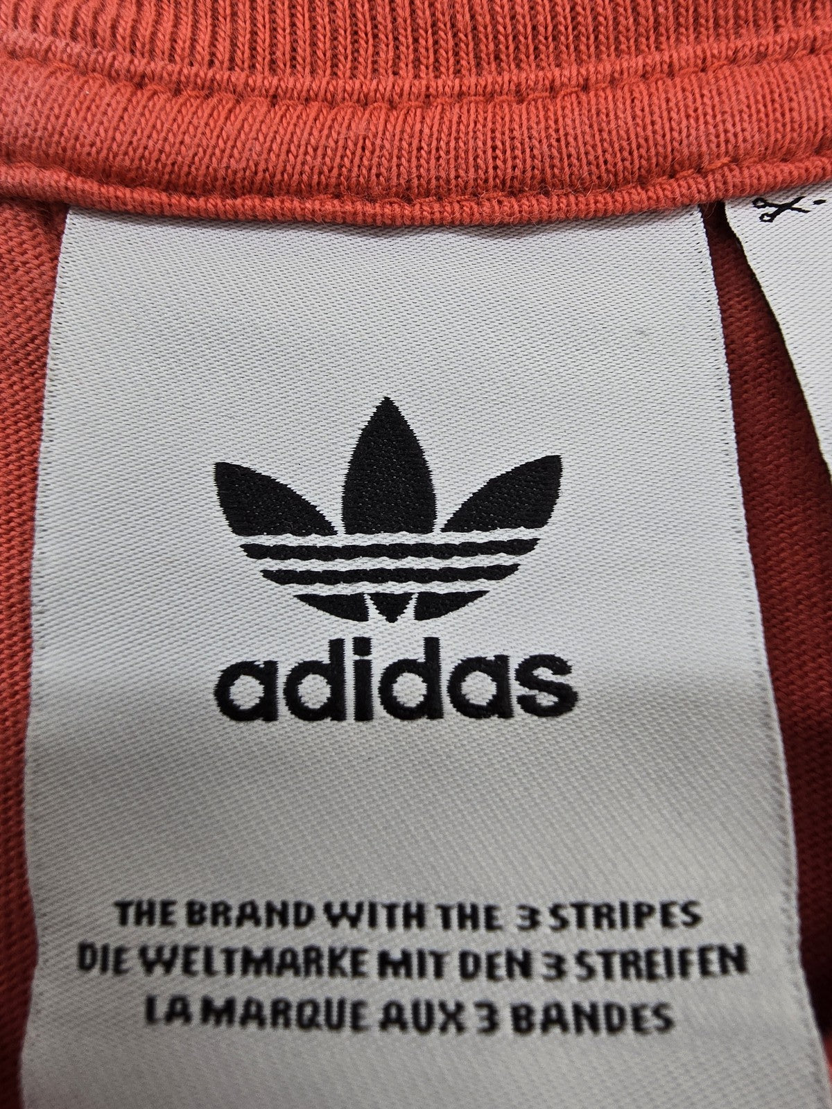 Adidas Men's Red T-Shirt Large Cotton Crew Neck 3 Stripes