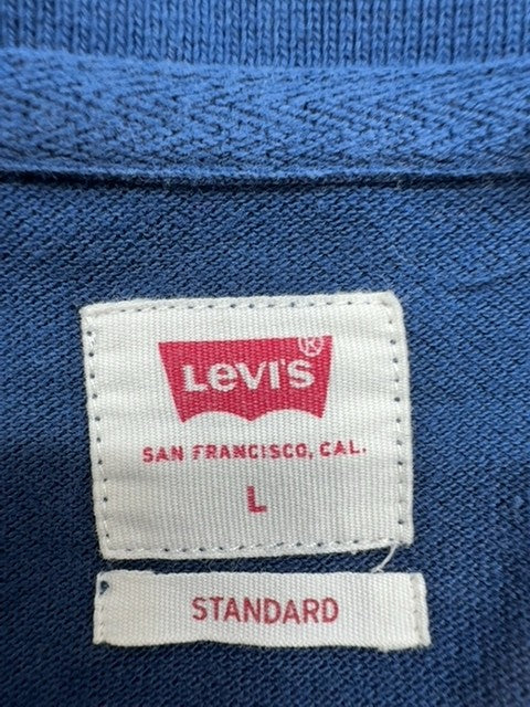 Levi's Men's Blue Polo Shirt Size L Short Sleeve Cotton
