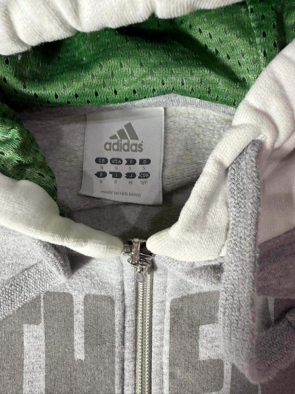 Adidas Boston Celtics Hoodie Men's Small Grey Full Zip NBA Sweatshirt
