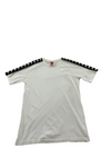 Kappa Men's White T-Shirt – Size L, Striped, Short Sleeve