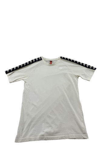 Kappa Men's White Stripe Short Sleeve T-Shirt L Regular Cotton