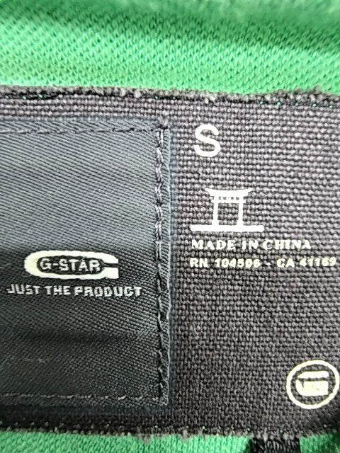 G-Star Men's Green Cotton Track Jacket Size S Ribbed Cuffs