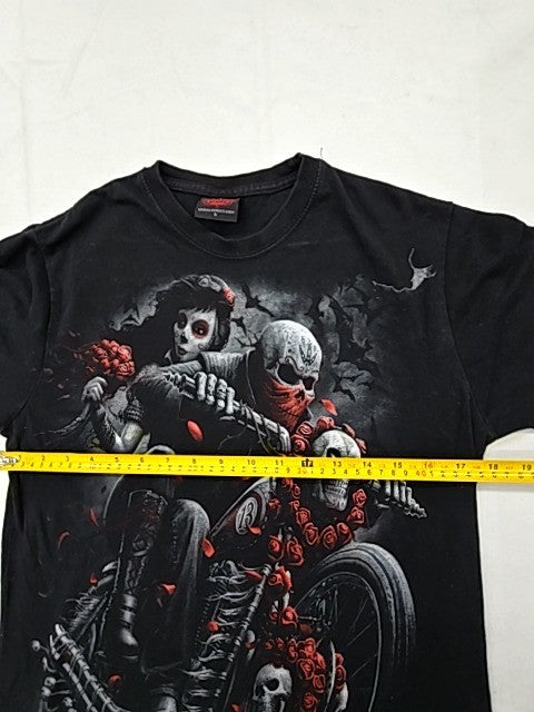 Spiral Direct Black Skull Gothic Men's T-Shirt S Cotton