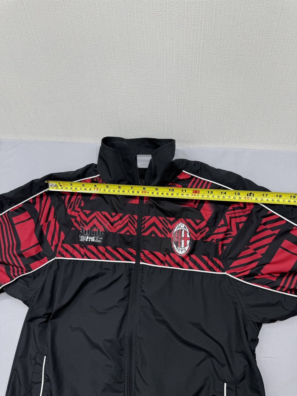 Puma AC Milan Black-Red Zigzag Track Jacket S Men Full Zip