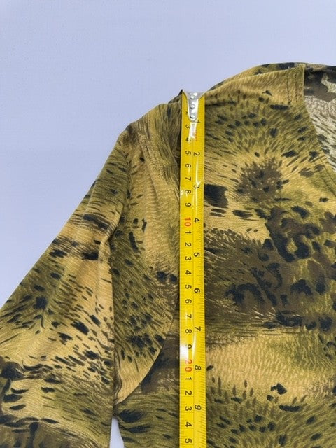 Noi&Mi Unisex Gold Olive Safari Animal Print Long Sleeve Tee Size M/L New