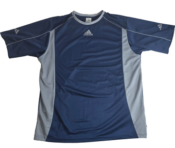 Adidas Mens Large Blue Athletic T-Shirt Short Sleeve Sports Training Tee