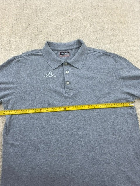 Kappa Men's Grey Cotton Polo Shirt XL Short Sleeve Classic Fit