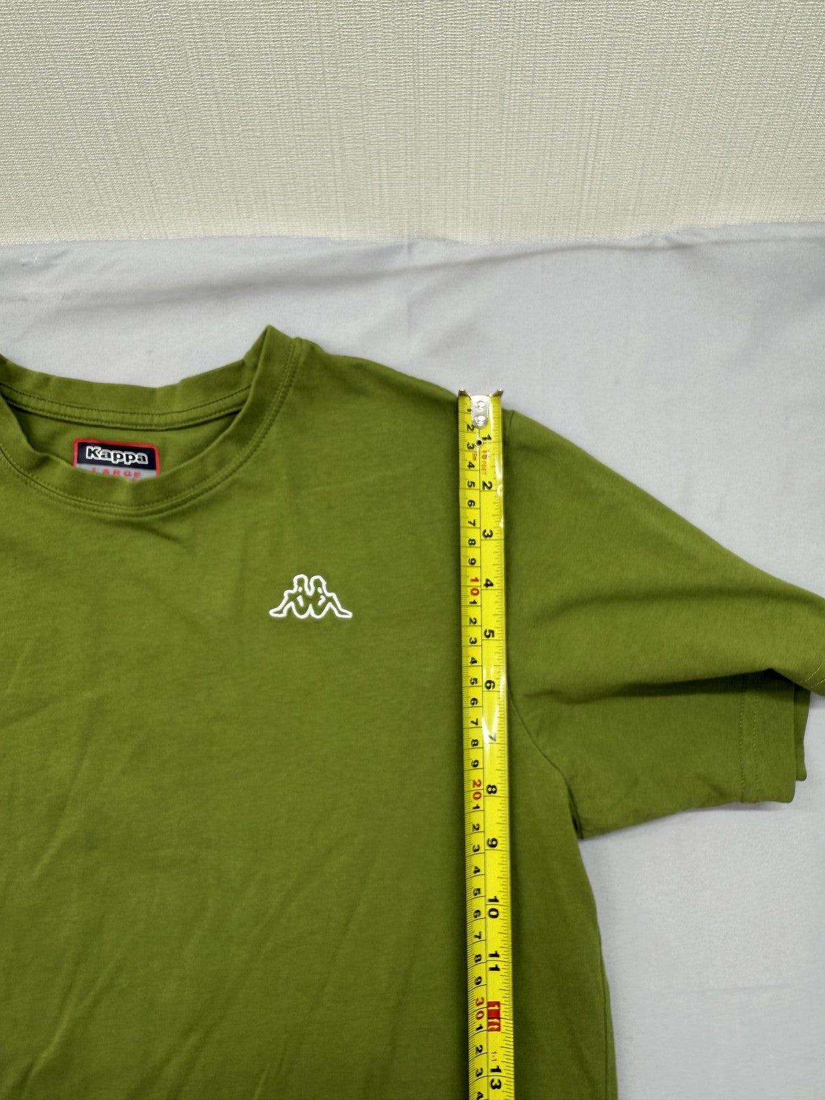 Kappa Men's Green Solid Short Sleeve Crew Cotton T-Shirt L