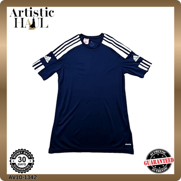 Adidas Youth XL Navy Stripe Short Sleeve Crewneck T-Shirt