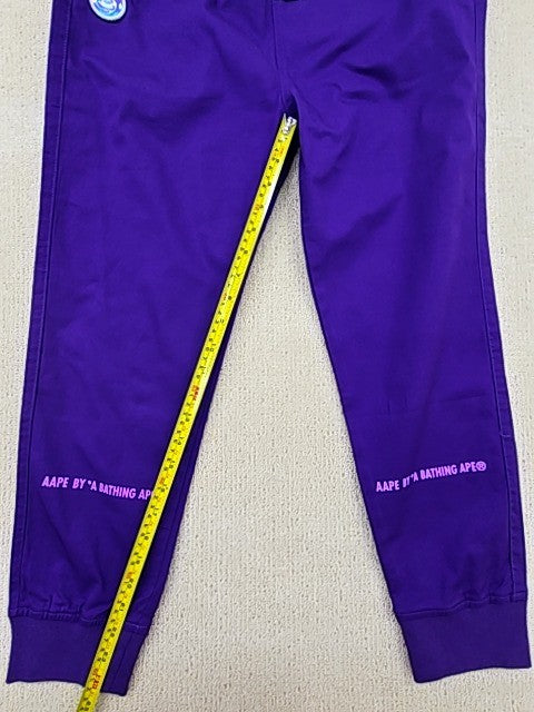 BAPE Purple Color Camo Sweatpants Men's S 98%Cotton Drawstring