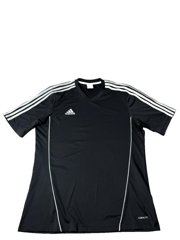 Adidas Men’s Black Climalite Soccer Jersey Short Sleeve V-Neck Size M