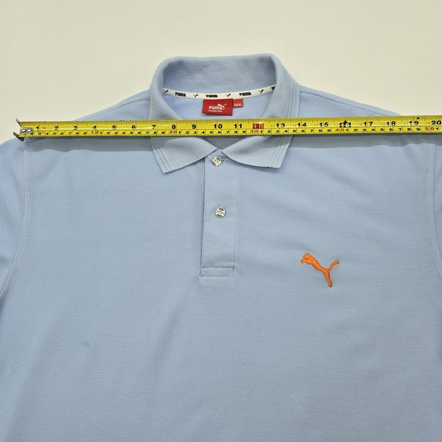 Puma Boys Light Blue Polo Shirt Solid Size XXXL Logo Embroidered