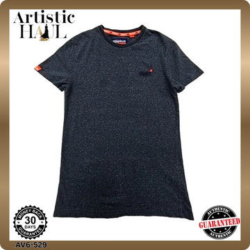 Superdry Men's Small Midnight Marl Short Sleeve Crew Neck Cotton T-Shirt