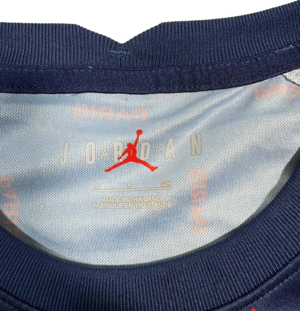 Jordan Men's Psg Paris Saint-Germain Pre-Match Navy Print Shirt Size S
