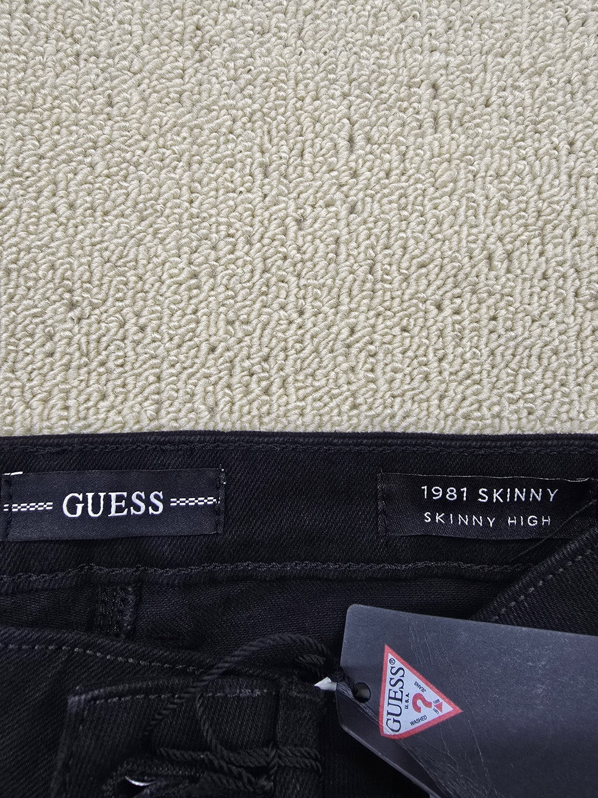 Guess 1981 Skinny High Waist Activewear Pants Black Sz 24 NWT