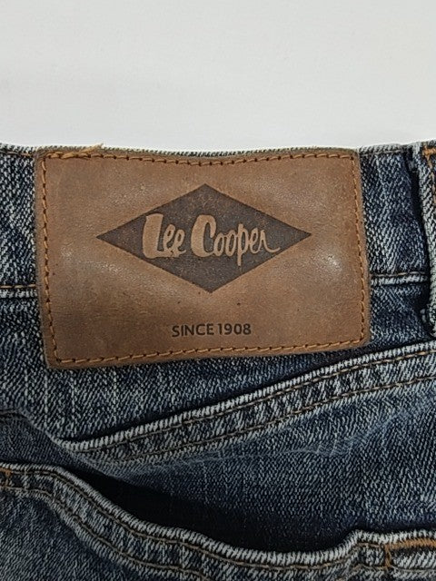 Lee Cooper Men Blue Medium Wash Jeans W38 L30 Button 5-Pocket LC110B GAUTIC